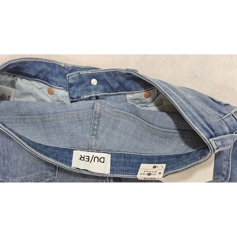 DU/ER Performance Denim Womens‎ 26 NEW Girlfriend Whisker Solstice Blue COOLMAX